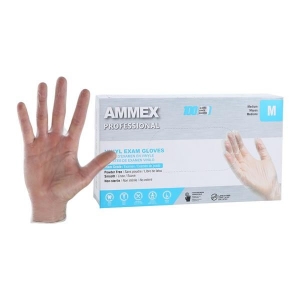 Ammex Vinyl Gloves Medium Disp