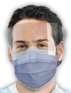 CROSSTEX ISOFLUID FOGFREE EARLOOP MASK WITH SPLASH VISOR, GCIPWB