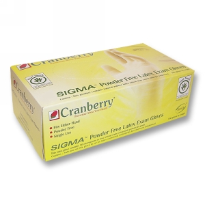 Cranberry Sigma Latex Exam Gloves (S) 100Bx