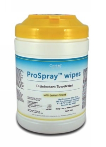 CERTOL - ProSpray wipes Surface Disinfectant/Cleaner Towelettes - Canister 6' x 6'