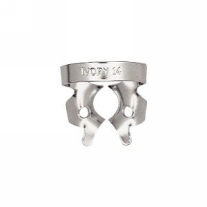 Ivory Rubber Dam Clamps, Winged 14, Parially Erupted