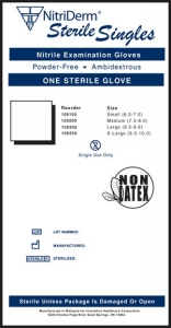 INNOVATIVE NITRIDERM STERILE POWDER-FREE NITRILE EXAM GLOVES, 108300