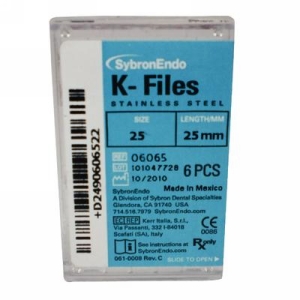 Kerr Endo K-Files SS 25mm #25 6Bx