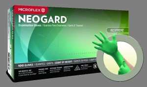 Microflex - Neoguard Chloroprene Latex Free Powder Free Green Exam Gloves - Large