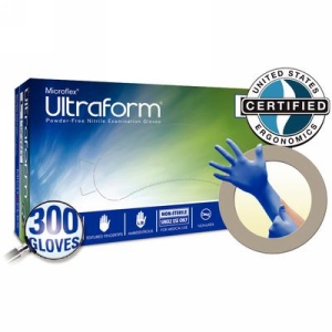 Ultraform PF Nitrile Exam Glove (S) 300Bx