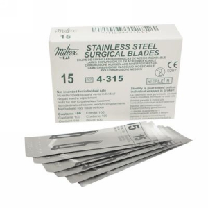 Miltex #15 Stainless Steel Surgical Blades, box of 100