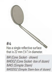 Nordent - Mirror Head, Front Surface, Cone Socket #4 (7/8 Diameter)