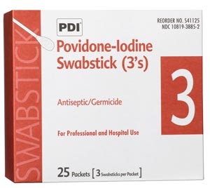 PDI PVP IODINE SWABSTICK, S41125
