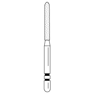 Premier - Two Striper Bevel-end Cylinder Diamonds Friction Grip Burs - 244.10C Coarse