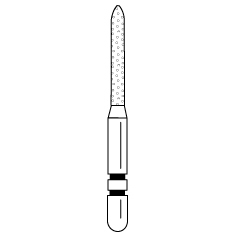 Premier - Two Striper Bevel-end Cylinder Diamonds Friction Grip Burs - 248.8C Coarse