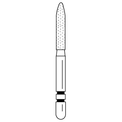 Premier - Two Striper Bevel-end Cylinder Diamonds Friction Grip Burs - 255.8C Coarse
