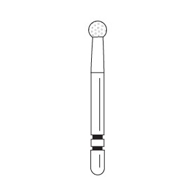 Premier - Two Striper Long Shank-round Diamonds Friction Grip Burs - L130C Coarse
