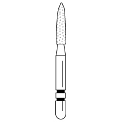Premier - Two Striper Flame Diamonds Friction Grip Burs - 270.6.5F Fine