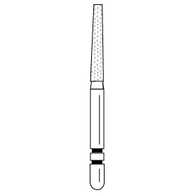 Premier - Two Striper Flat-End Taper Diamonds Friction Grip Burs - 723.8C Coarse