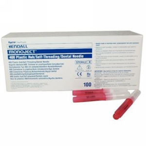 Monoject #400 Plastic Hub 25 Gauge Long Red 100/Bx, Covidien/Kendall Healthcare, 400033