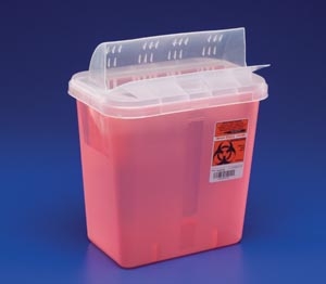 Container Sharps Red, Lid Open 5qt Ea, Covidien/Kendall Healthcare, 851301