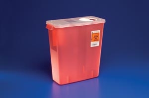 Sharps Container Red Transparent 3 Gallon Each, Covidien/Kendall Healthcare, 8527R