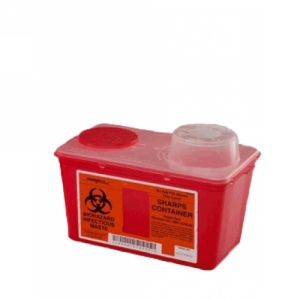 Monoject Sharps Container Red 4qt Small Chimney Top, Covidien/Kendall Healthcare, 8881676236