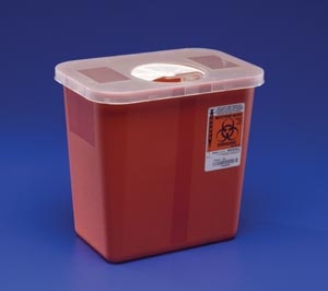 Sharps Container Red Rotor Lid 2 Gallon EA, Cardinal Health, 8970