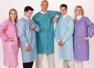 Lab Coats White-Knit Collar Small Knee Length 10/PK X-Safe Lab Coat