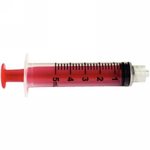 CanalPro Color Syringes 5 ml, Red, 50/Box, 60019321