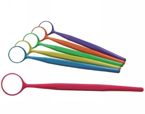 Crystal HD #5 Thin Grip Vibrant Assorted Mouth Mirror (12pk), Zirc, 50Z354NEON