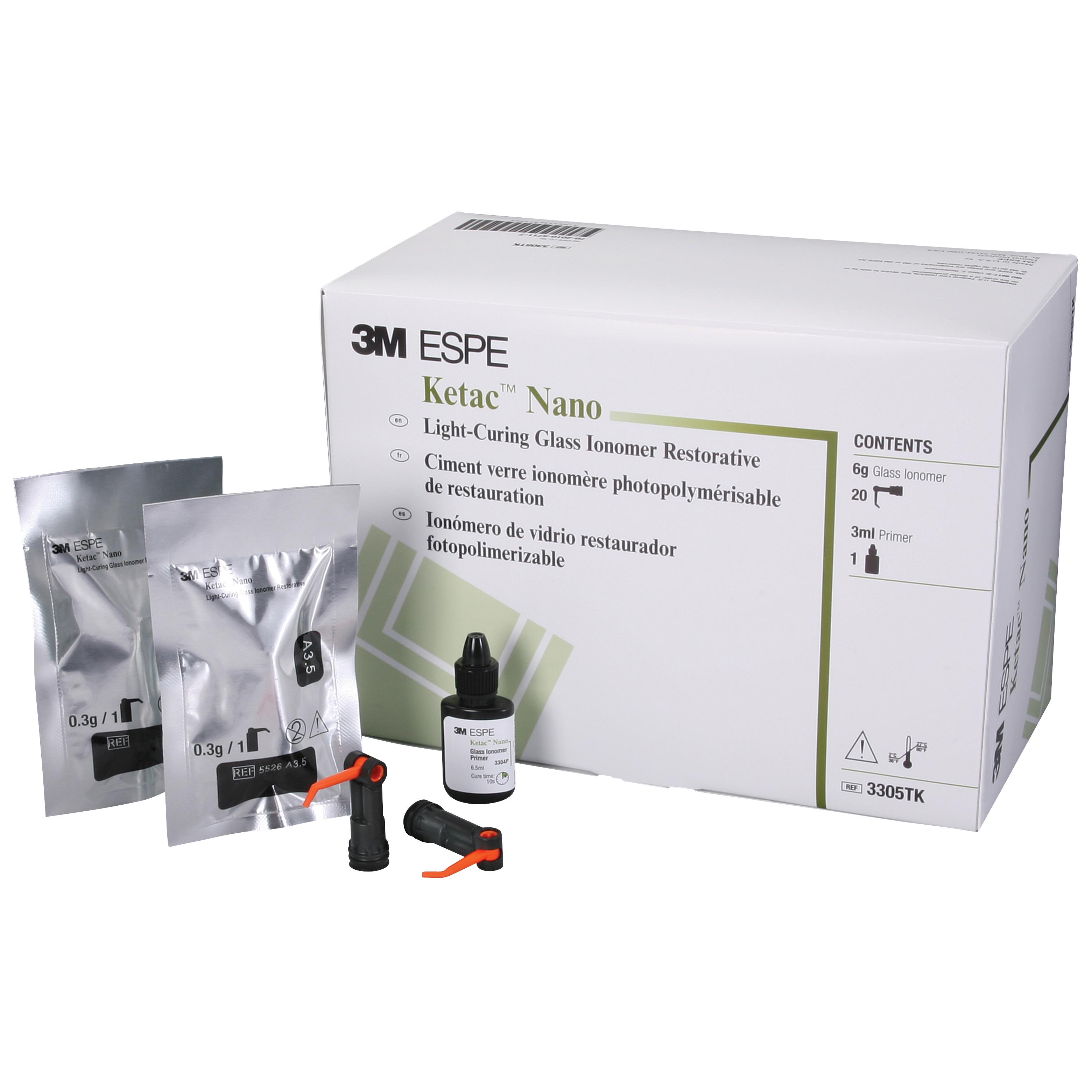 3M Ketac Nano Light-Curing Glass Ionomer Quick Mix Restorative TrialKit, 3305TK