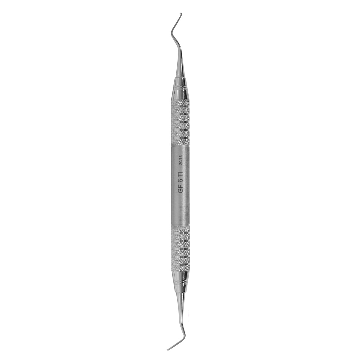 A.Titan - Anterior hoe scaler with a contour design for removal of calculus on anterior teeth and premolars. Life Steel Handl