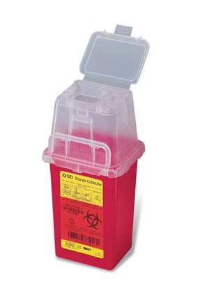 Sharps Collector 1.5Qt Phlebotomy Red 36Cs