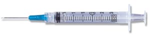 Becton Dickinson - 3 ML Syringe/ Needle Combination - Luer-Lok Tip, 22G x 1'