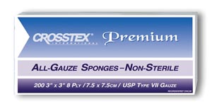 CROSSTEX ALL GAUZE PREMIUM NON-STERILE SPONGES, ENC38