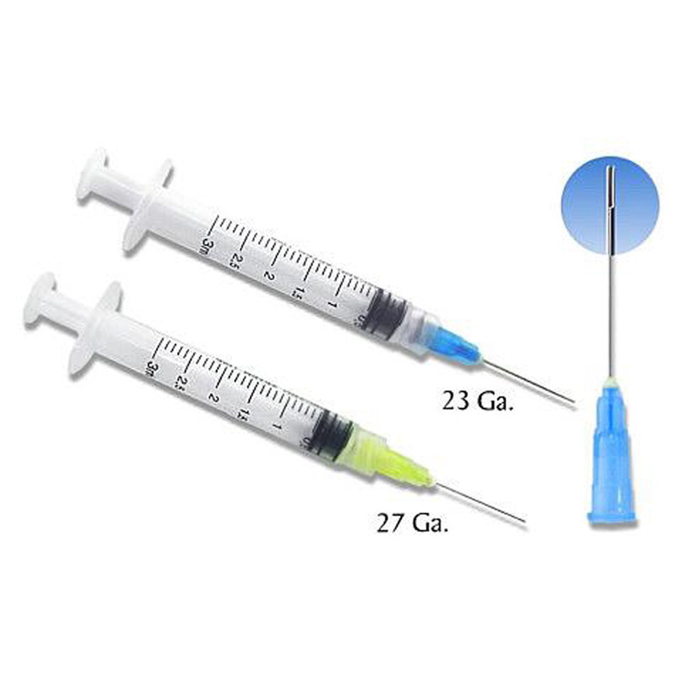 Luer Lock Endo Irrigation Kit 23ga. 3cc Blue Tips 100/bx. - MARK3
