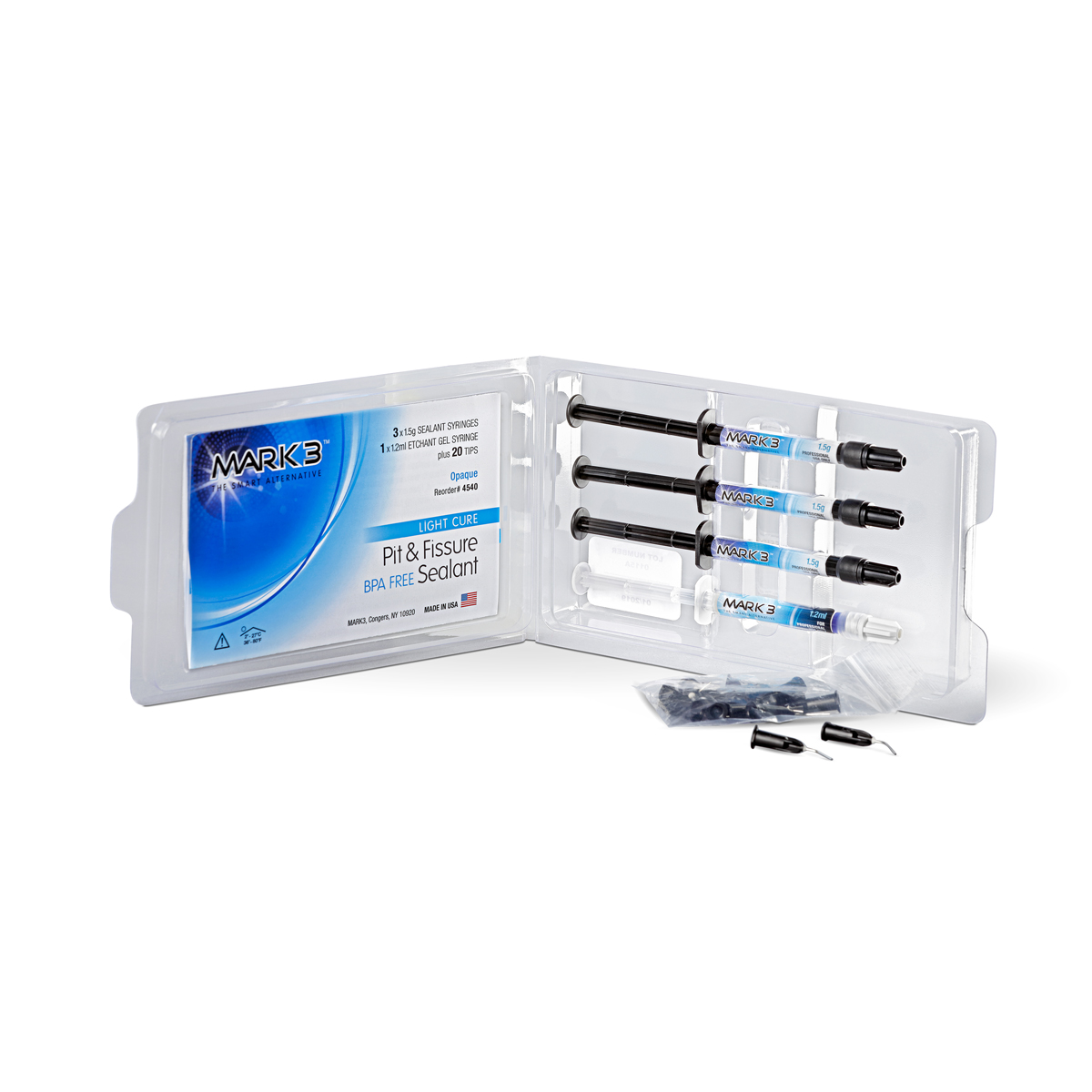 Pit & Fissure Sealant Opaque 1.5gm. Syringes 3Pk