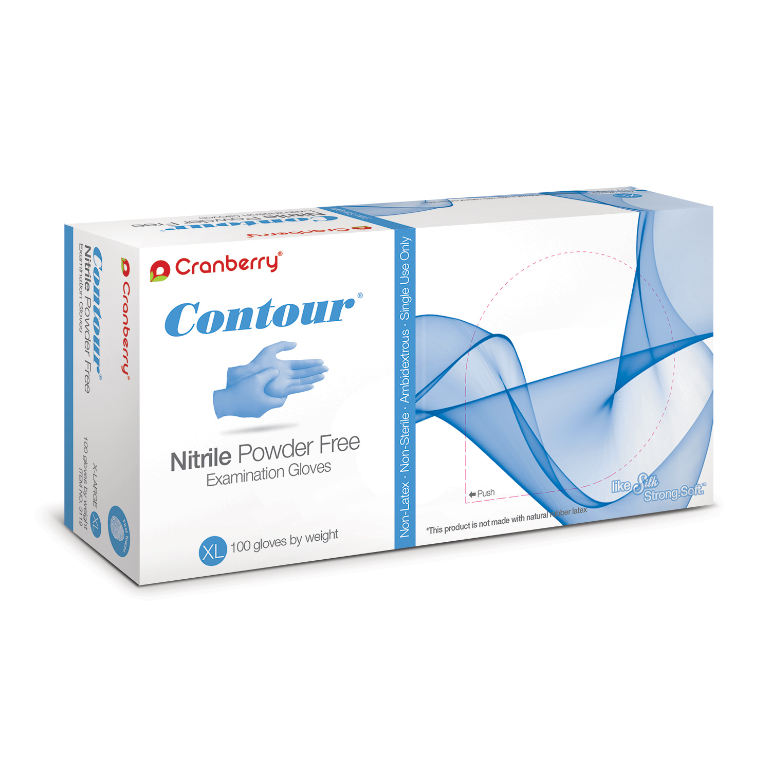 KNK - Cranberry Contour Nitrile Powder Free Gloves - Medium