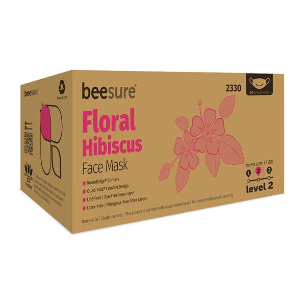 BeeSure Hibiscus Pink Face Mask Level 3 50Bx