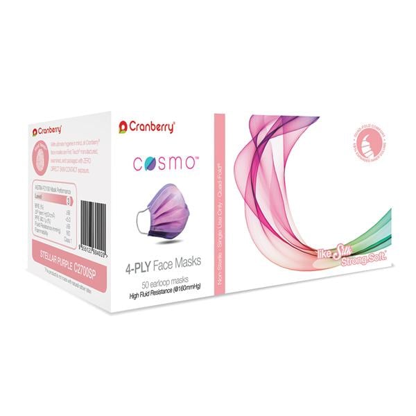 COSMO Face Mask Stellar Purple L3 50Bx