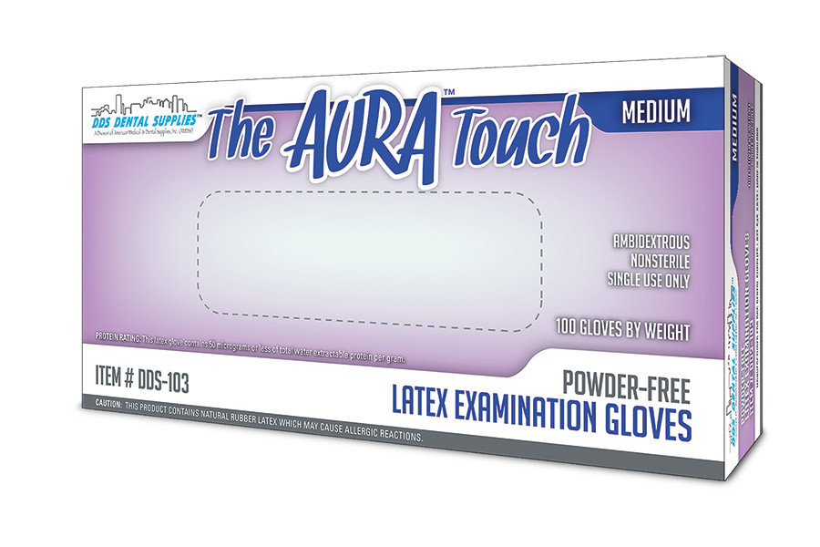 Aura Touch Latex Exam Gloves P.F. Copolymer Textured (XL) 100Bx