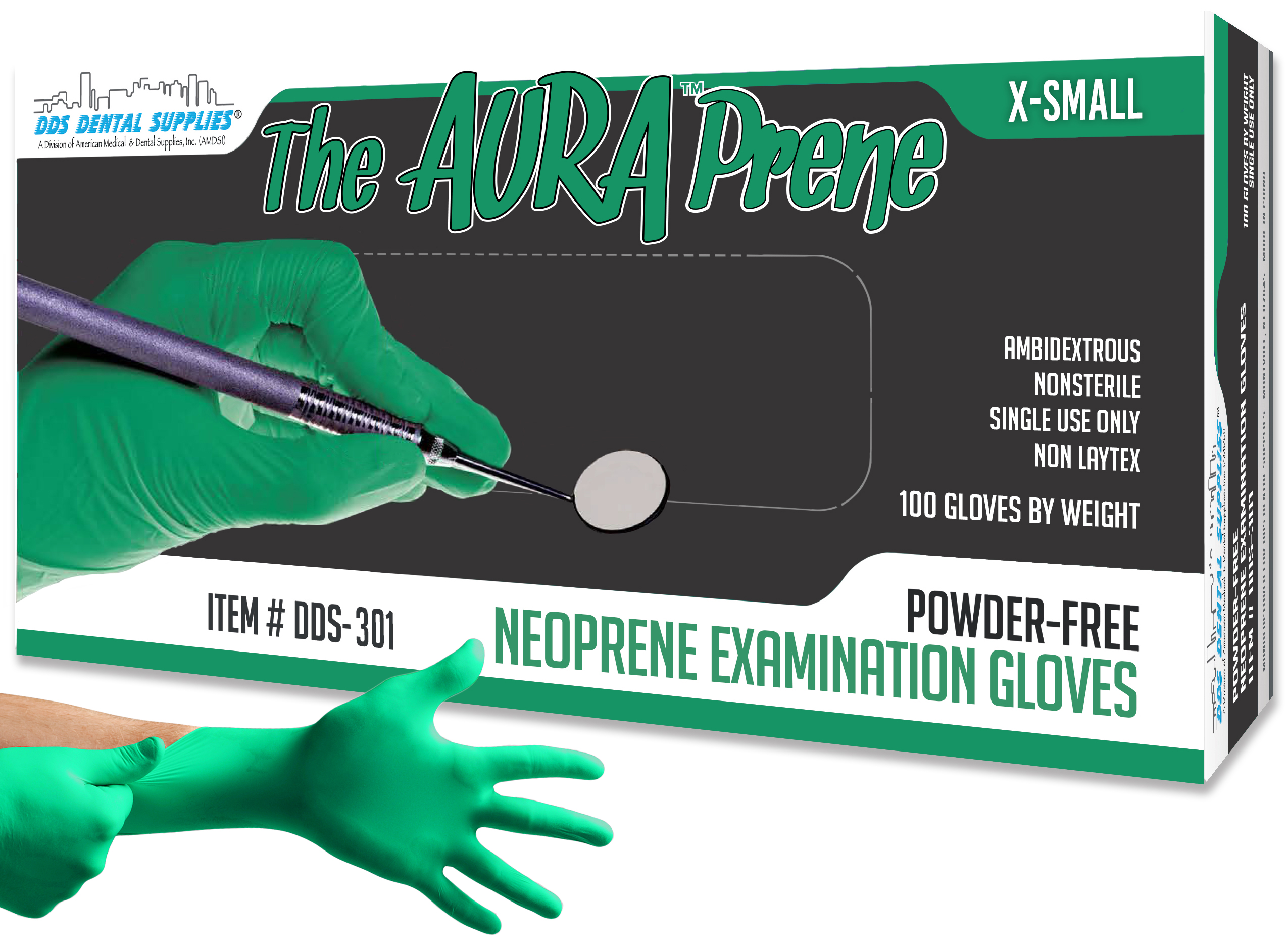 AuraPrene Chloroprene PF Gloves (XS) 100Bx