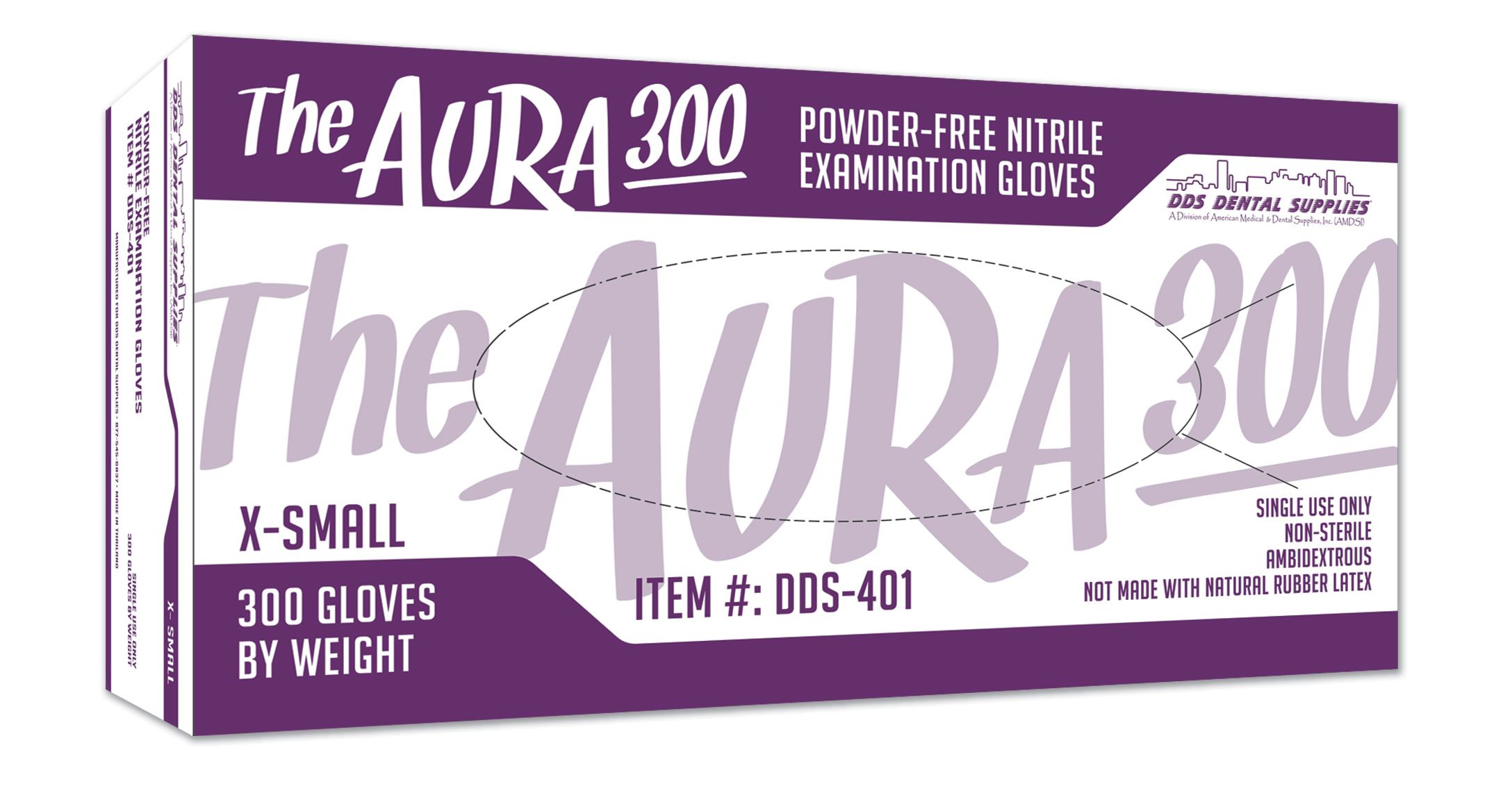 The AURA 300 Nitrile Exam Gloves (XS) 300Bx