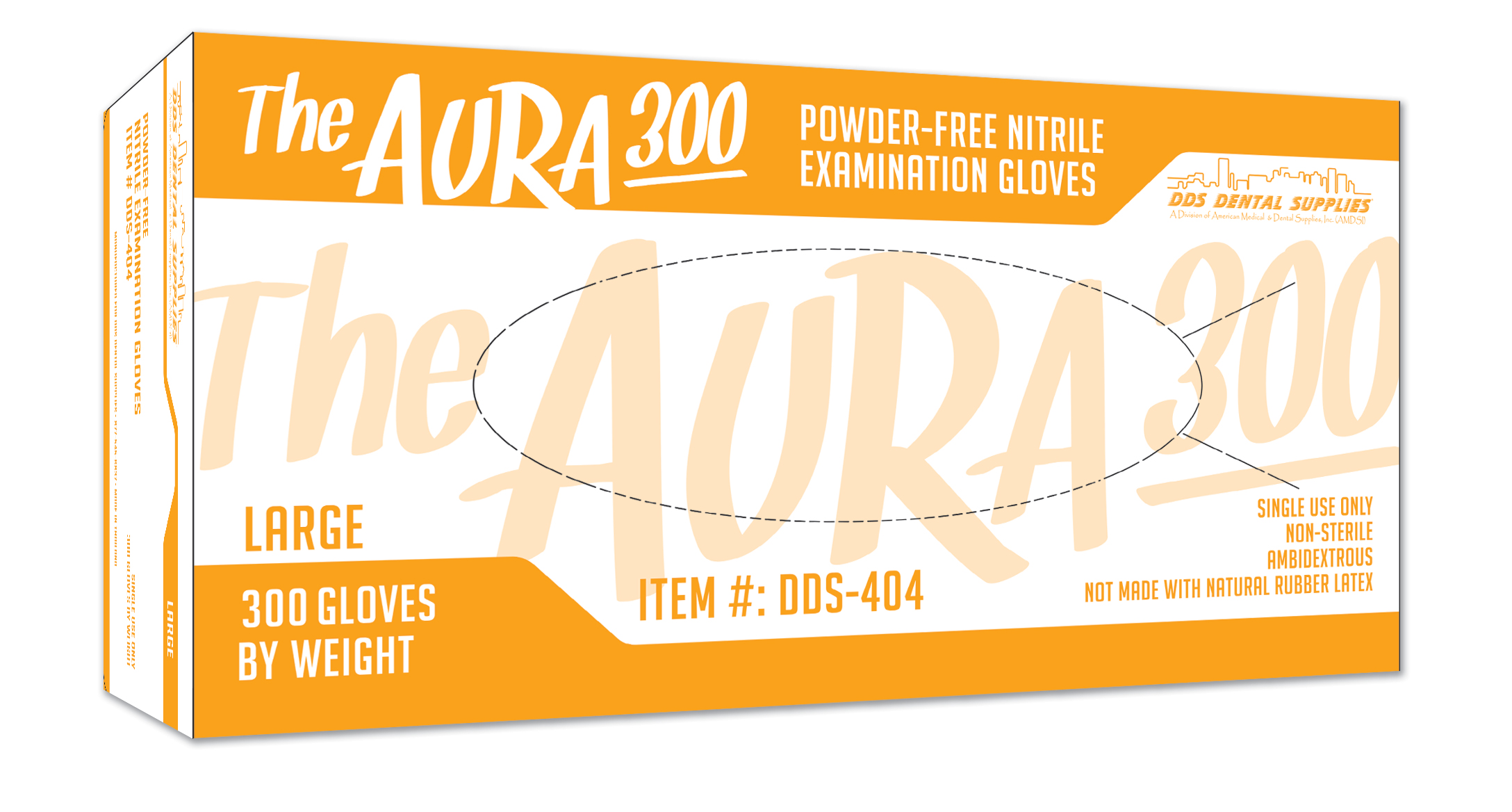 The AURA 300 Nitrile Exam Gloves (L) 300Bx