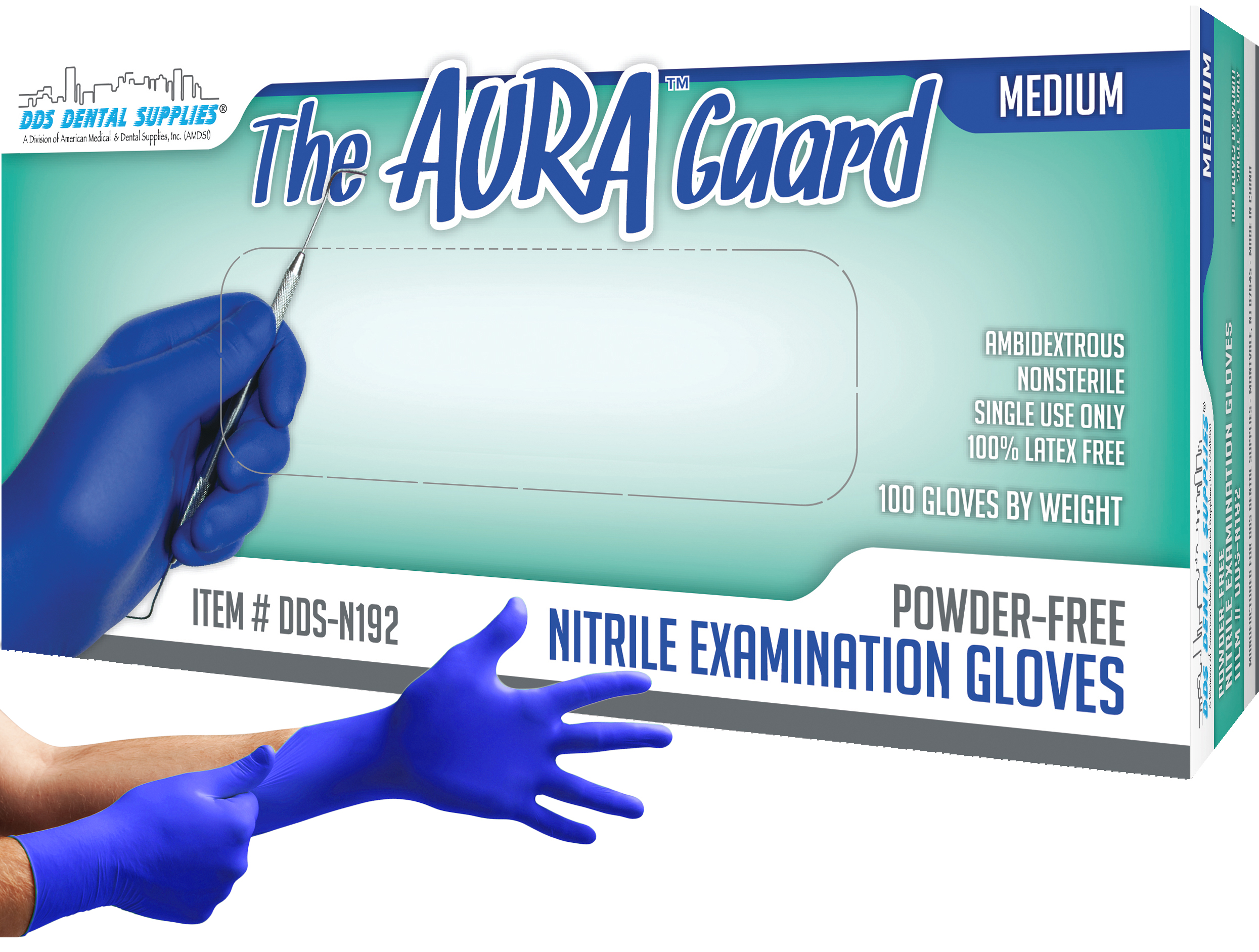 Aura Guard Nitriles Gloves (M) 100Bx