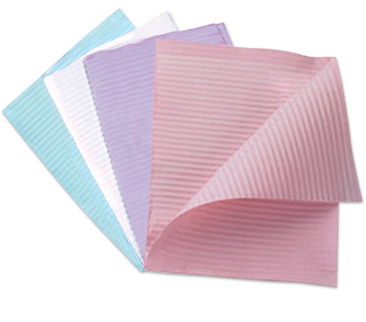 DDS Dental Supplies Advantage Bibs Blue 2 + 1 Ply 13' x 19'