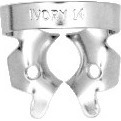 Ivory Rubber Dam Clamps, Winged 14, Parially Erupted