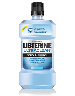 Listerine Ultra Clean Mouthwash Zero Alcohol Arctic Mint 500ml 6Cs