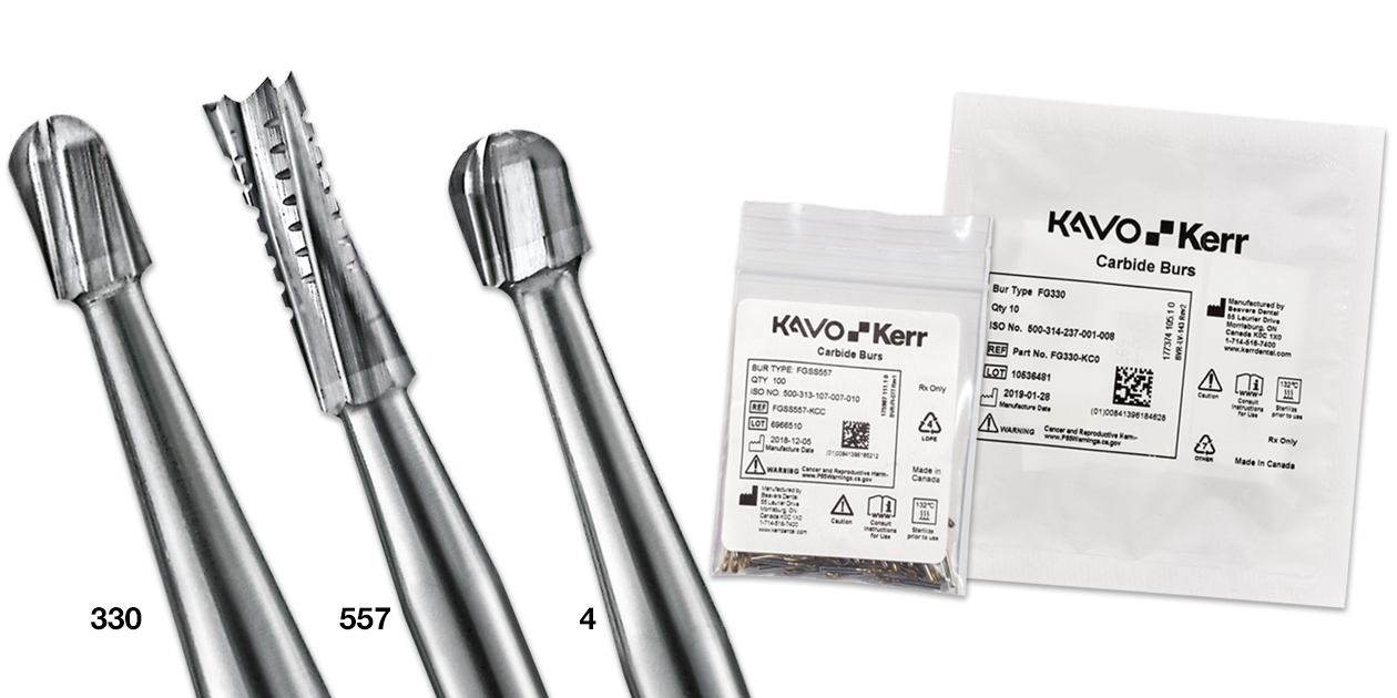 No. 4 ROUND CARBIDE BUR 5 PK, 815-1414, Kerr Dental