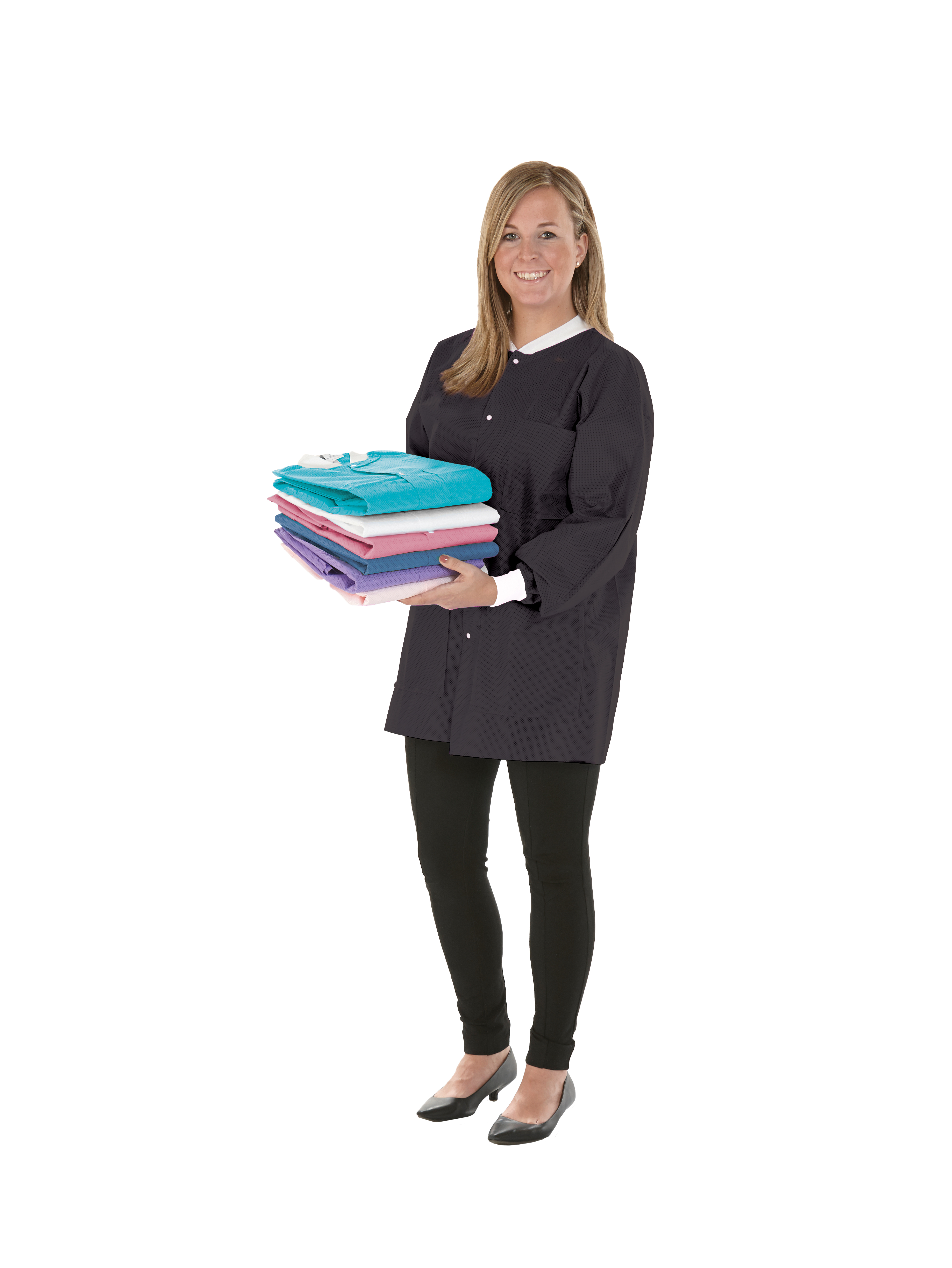 SafeWear Lab Coats Medium Black 12Pk