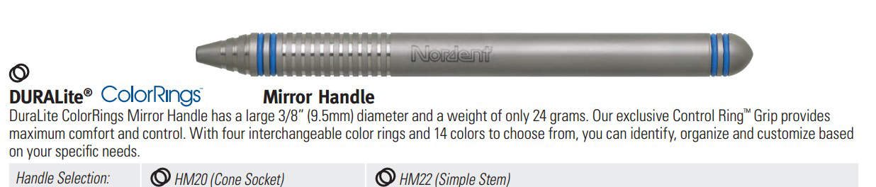 Nordent - DuraliteColorrings Mirror Handle, Simple Stem