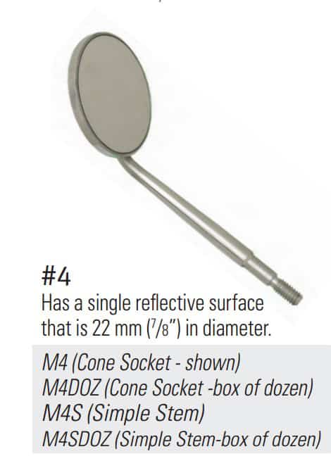 Nordent - Mirror Head, Front Surface, Cone Socket #4 (7/8 Diameter)