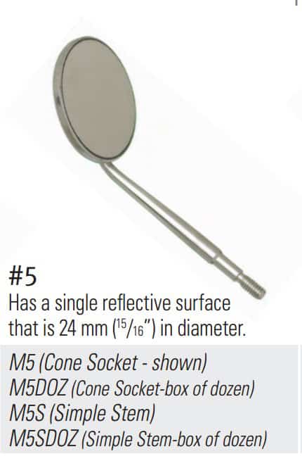Mirror Head Front Surface Cone Socket #5 (15/16 Diameter)