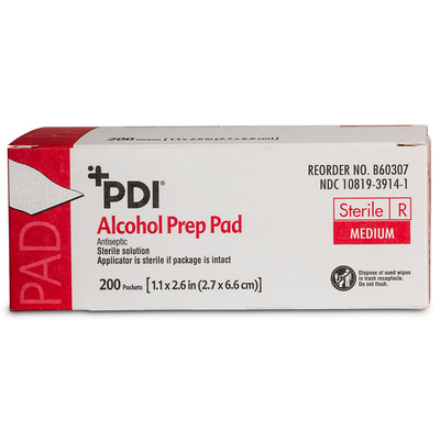 PDI ALCOHOL PREP PAD, B60307